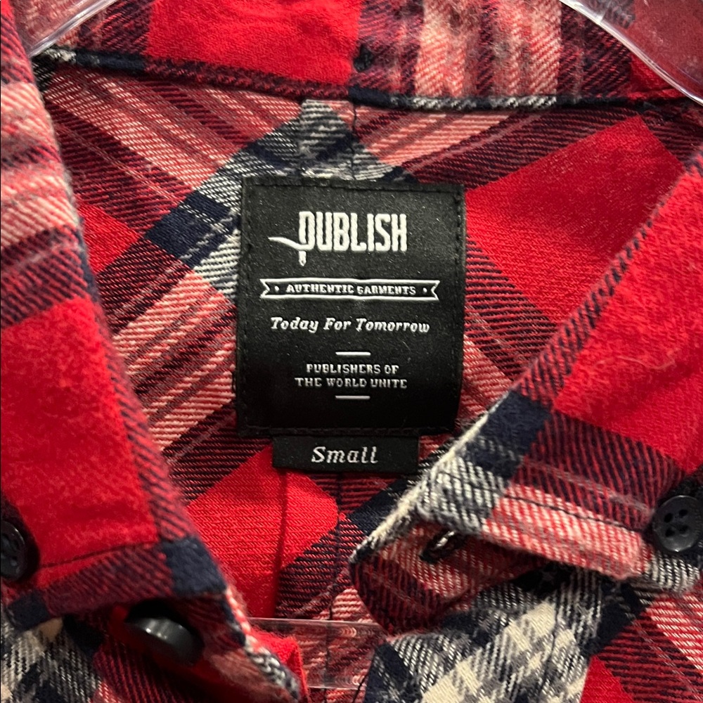 Publish Red and Black Plaid Casual Shirt